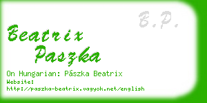 beatrix paszka business card