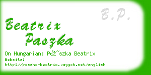 beatrix paszka business card